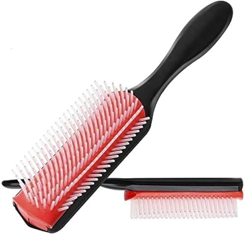 فرشة شعر 9 صفوف مع مشط ذيل لفك التشابك