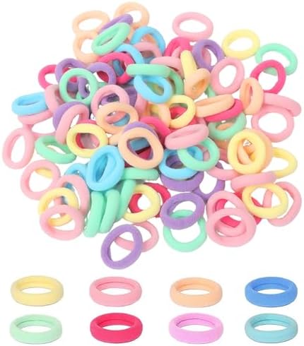 200-Piece Baby Hair Bands – High Elastic Cotton Bobbles | Candy Colors for Girls