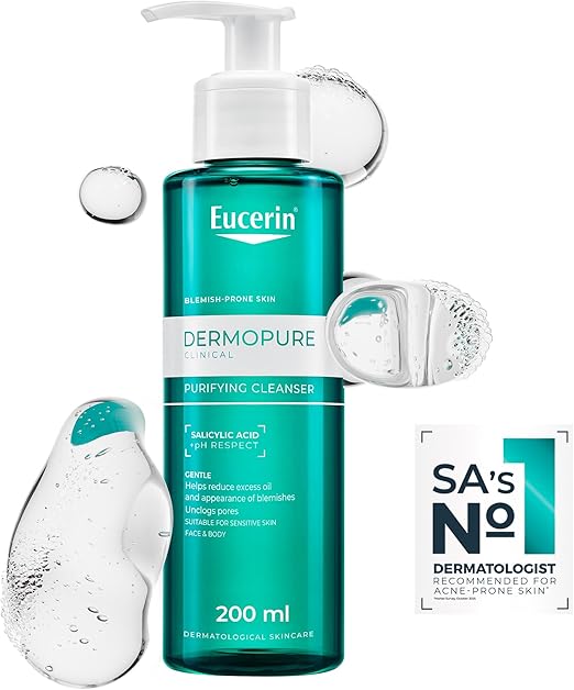 Eucerin Dermopurifyer Cleansing Gel, 200 Ml, White