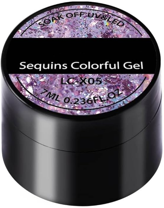 جل أظافر جليتر أزرق لامع شفاف