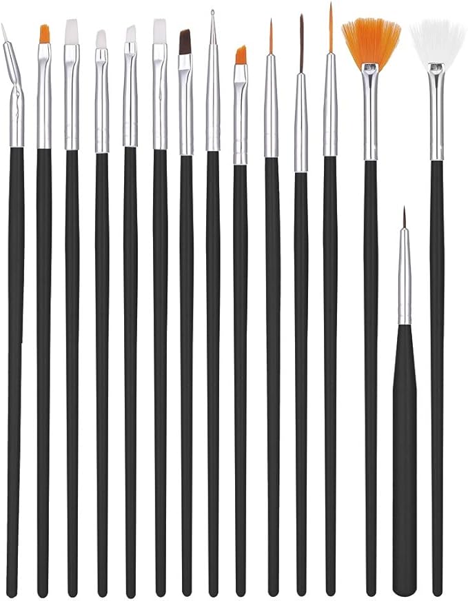 طقم 15 فرشة نيل من Xinzistar لتصميم الجل والأكريليك