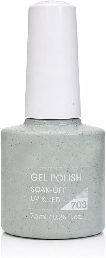 Glitter Gel Polish Shimmer Transparent Base with Blue Glitter Particles, Nail Ar