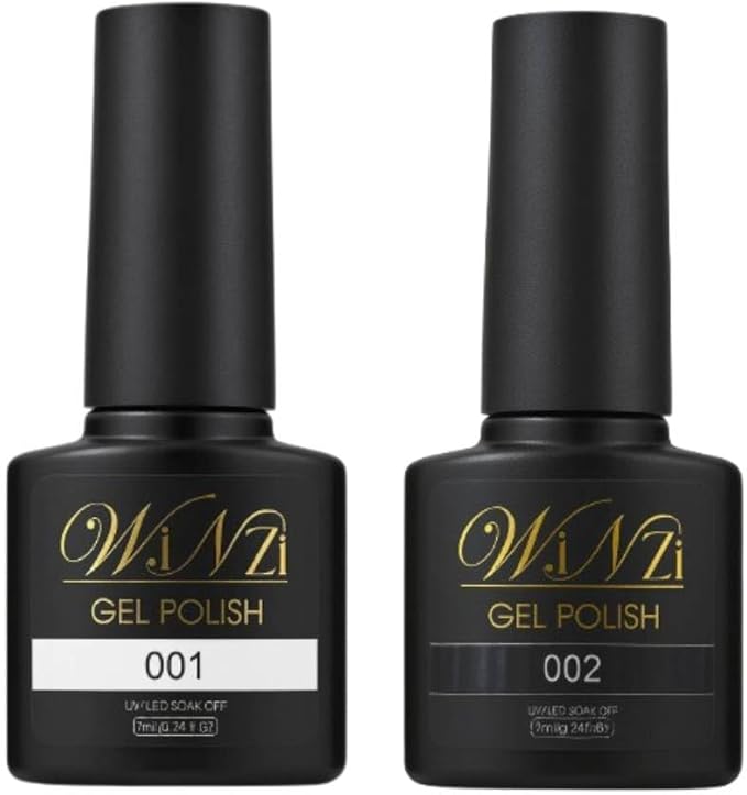 طقم جل بوليش أبيض وأسود 7 مل – ألوان غامقة وصافية