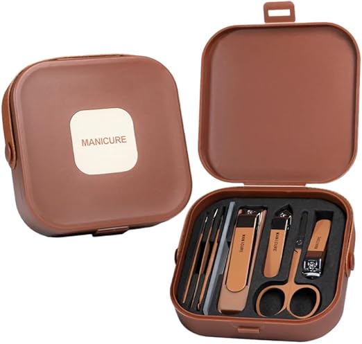 طقم مانيكير 7 قطع استانلس مع علبة حفظ