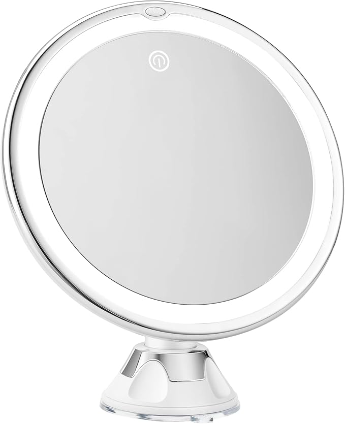 مراية مكياج SNOWFLAKES بتكبير 10X وإضاءة