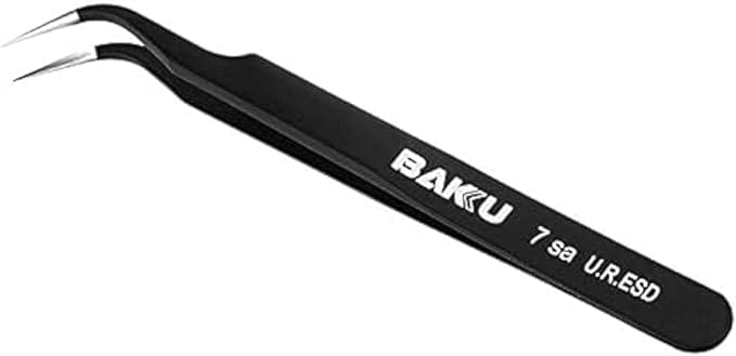 ملقاط Bakku منحني ستانلس ستيل دقيق