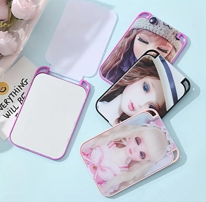 مراية مكياج مربعة قابلة للطي وسهلة الحمل