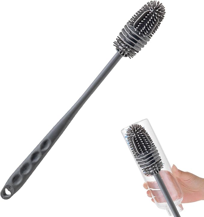 فرشة تنظيف ببرونة سيليكون مع حامل