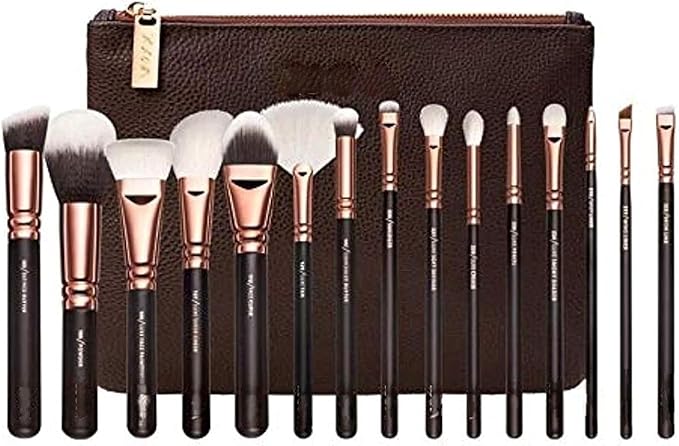 طقم فرش مكياج احترافي 15 قطعة KEN مع حافظة