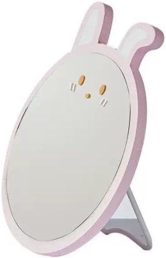 مراية مكياج صغيرة وردي للترابيزة