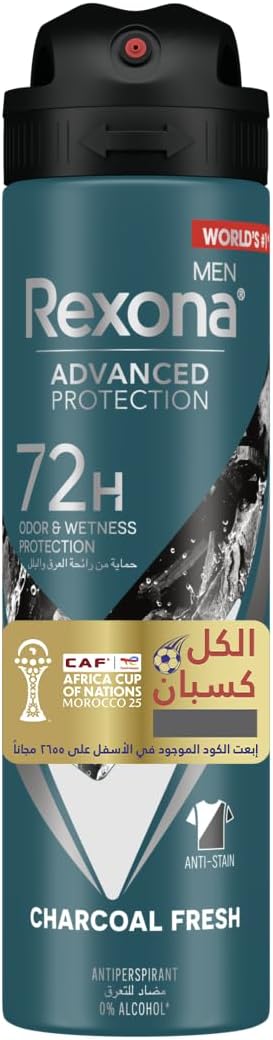 بخاخ ركسونا للرجالة – تشاركول كلين 150 مل حماية 72 ساعة