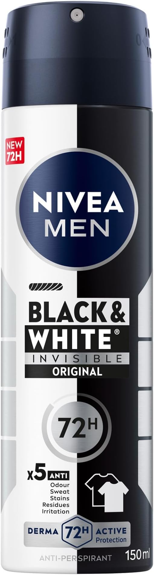 سبراي نيفيا مين بلاك آند وايت حماية 72 ساعة